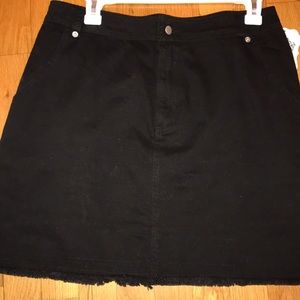 Black denim skirt